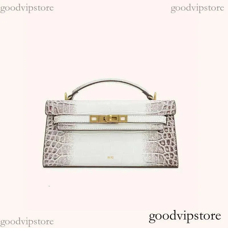 JW Crocodile Pattern Square Single Shoulder Crossbody Bag Leather Handbag For Women S Commuting QIBALIANGPIN xuezhangge