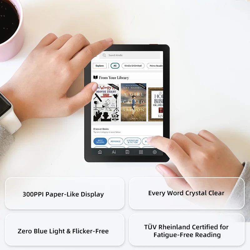 Bigme B6 ebook reader, 6'' color e-ink Electronic book, 36-level front light, Android 14 OS, paper-like ereader Eye-Protecting