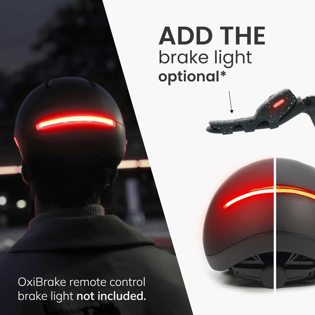 Universal Bike & Scooter Helmet with Front/Rear Lights and Remote Flashing Control, One Size Fits All