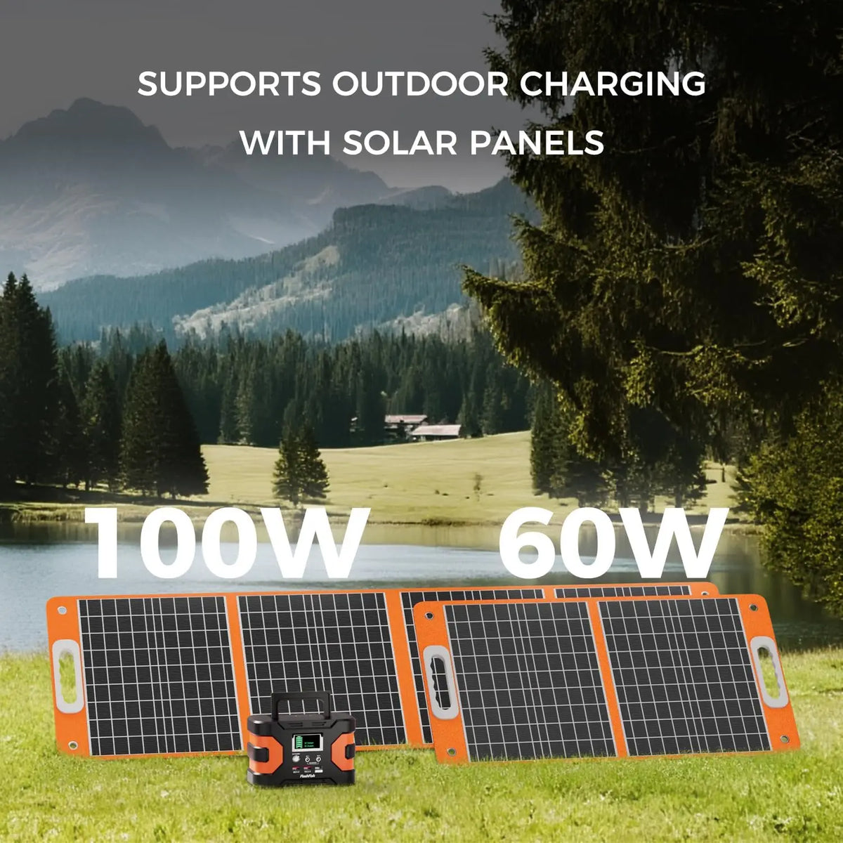 150W Portable Power Station 166Wh with Solar Charging, AC/DC/USB Ports for Camping & Emergency Use