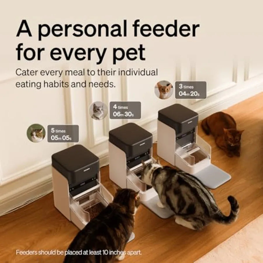 RFID Automatic Cat Feeder with Desiccant Bag Collar Sensor-Activated Meals for Multi-Pet Homes Color: White Material: BPA-Free