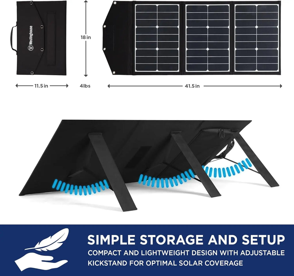 60W Portable Solar Panel with QC 3.0 USB & USB-C, DC Output for Power Stations, Phones, Laptops - Ideal for Camping, RVs, Travel