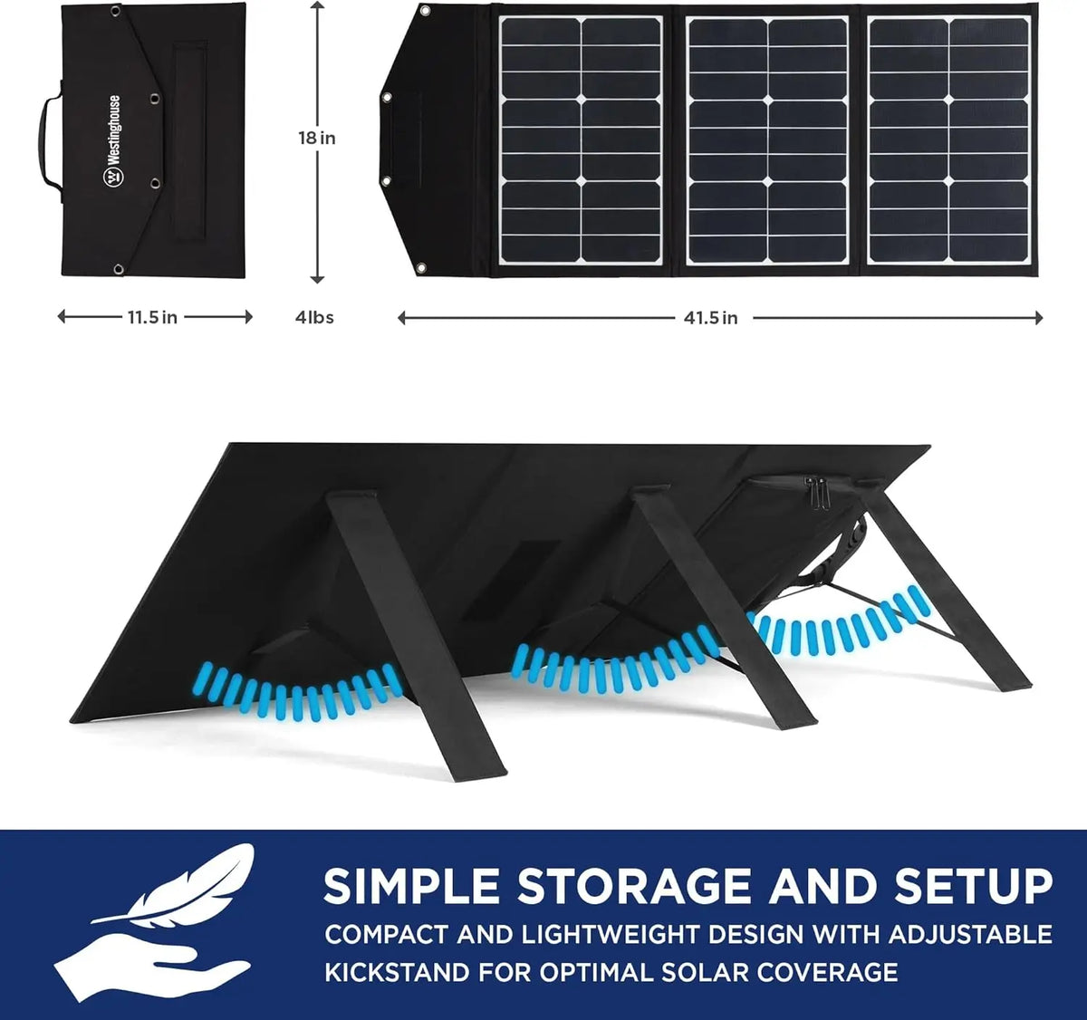 60W Portable Solar Panel with QC 3.0 USB & USB-C, DC Output for Power Stations, Phones, Laptops - Ideal for Camping, RVs, Travel
