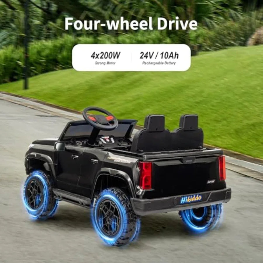 24V 10Ah Ride on Toy for Big 4WD 2 Seater Electric SUV Car to Drive w/Remote Control 4x200W Motors - Black