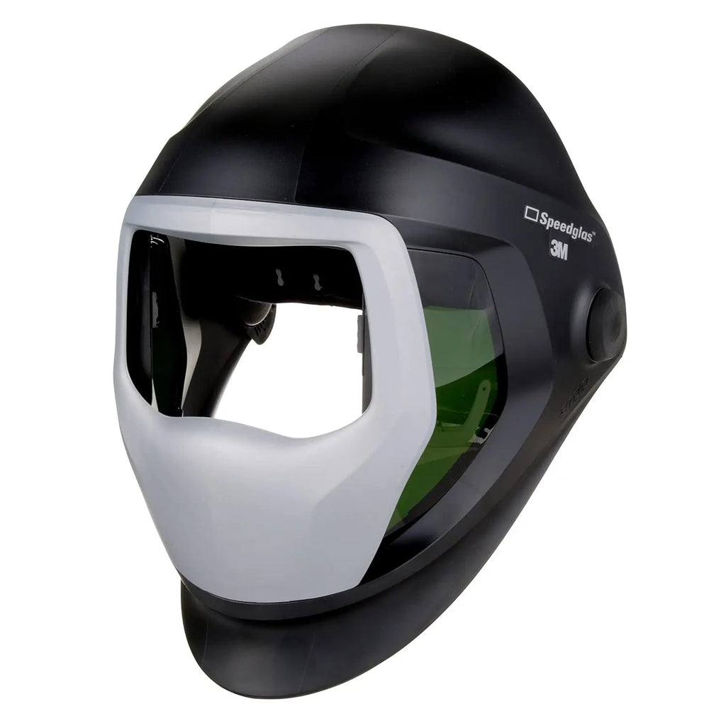 Welding Helmet with Side Windows, Headband, Silver Front Panel, No ADF - Enhanced Visibility and Comfort