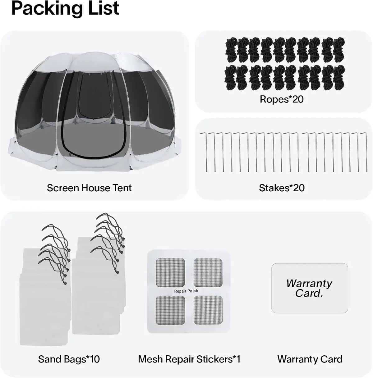 Screen House Gazebo, 6-10-15 Person Pop Up Igloo Screened Canopy Tent with Mosquito Netting Sides, Instant UV Resistant Sun