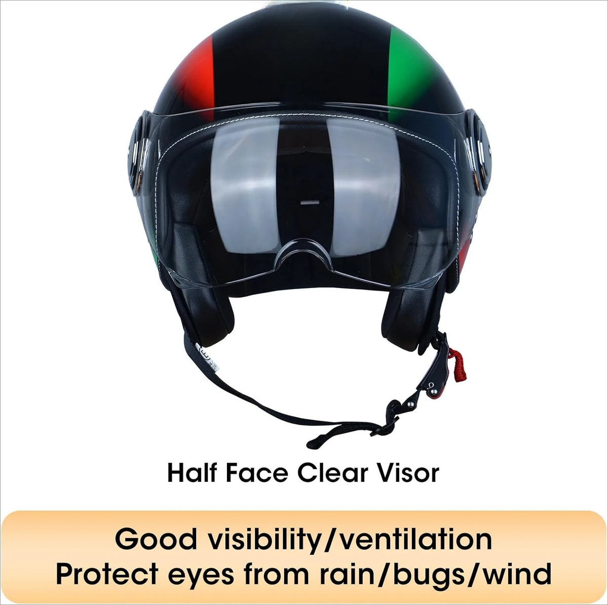 Open Face Motorcycle Helmet for Adults,DOT Approved - Moped Half Vespa Retro Helmet with Anti-Scratch Visor for Men and Women