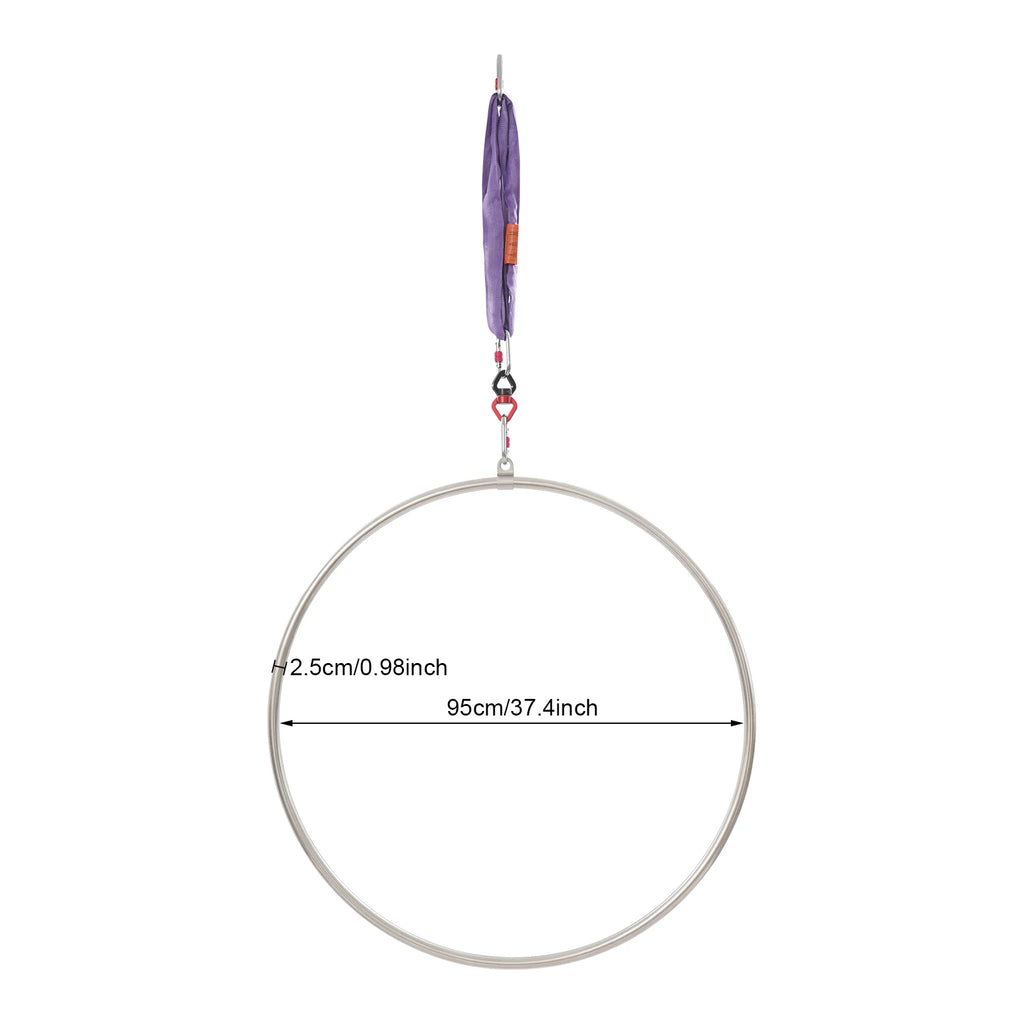 Aerial Yoga Hoop, 95CM Aerial Hoop Set Single Point Lyra, 37.4 Inch Diameter Fitness Training Equipment, Stainless Steel