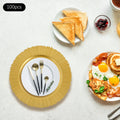 100Pcs PP Charger Plates Set,Gold Round Charger Plates Diameter 33cm for Wedding Party Baby Shower
