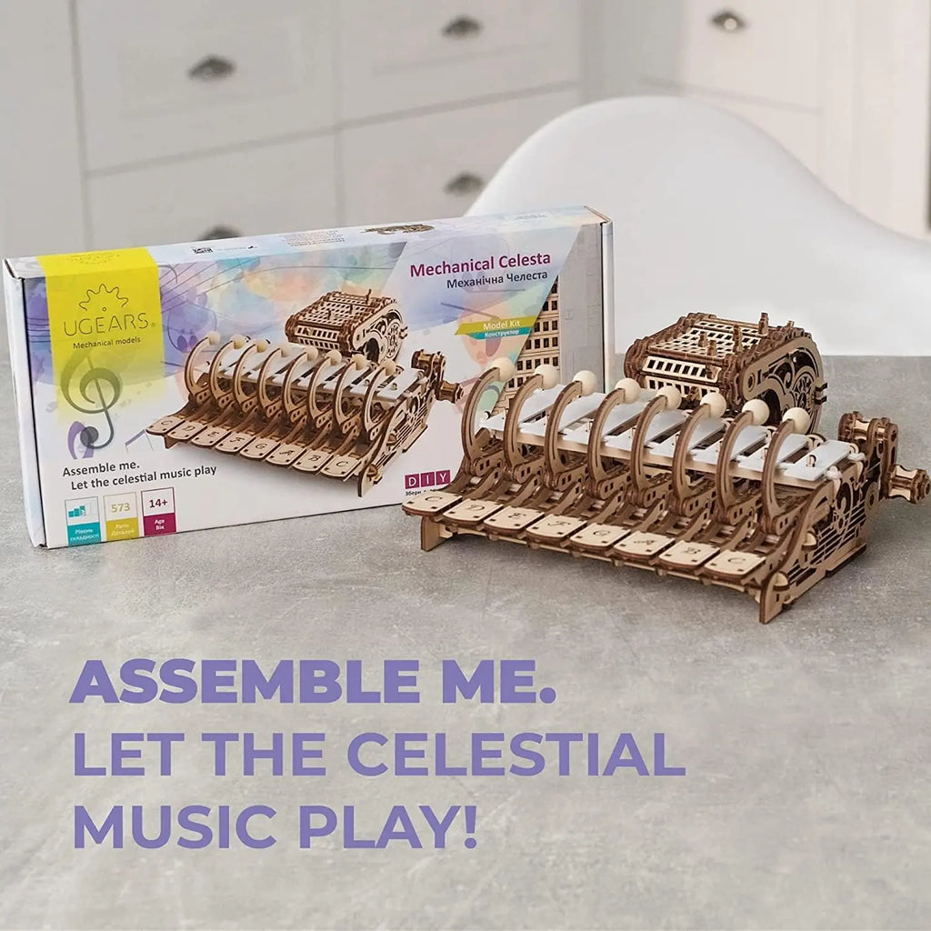 3D Wooden Mechanical Puzzle for Adults and Kids - Musical Instrument Model Kit, Brain Teaser Hobby Set