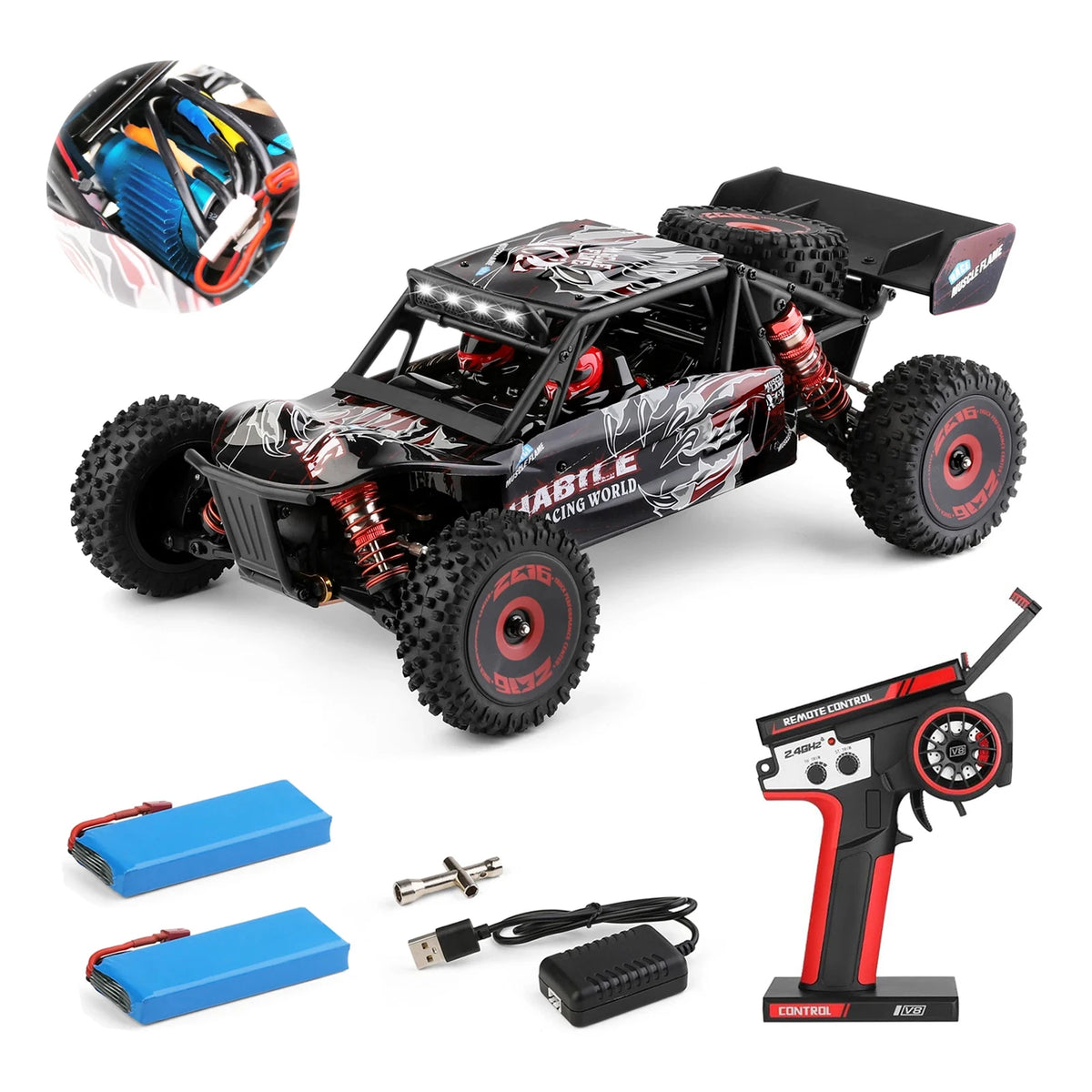 WLtoys 124016(V2) Fast RC Car, 1/12 Brushless RC Car with Independent ESC for Adults, 75km/h, Suitable for Outdoors and Gifts