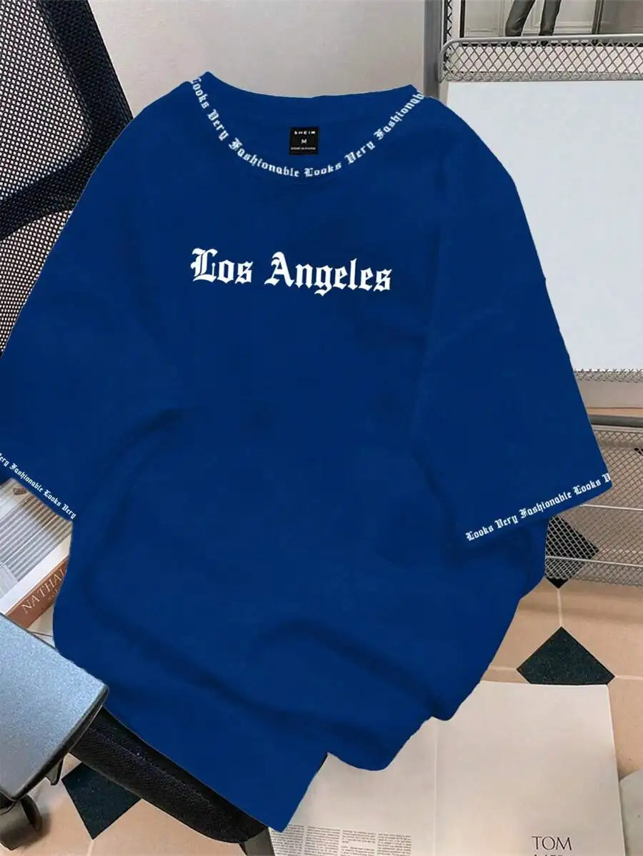 Black Oversized Graphic Print Crew Neck T-Shirt with Gothic Font Design