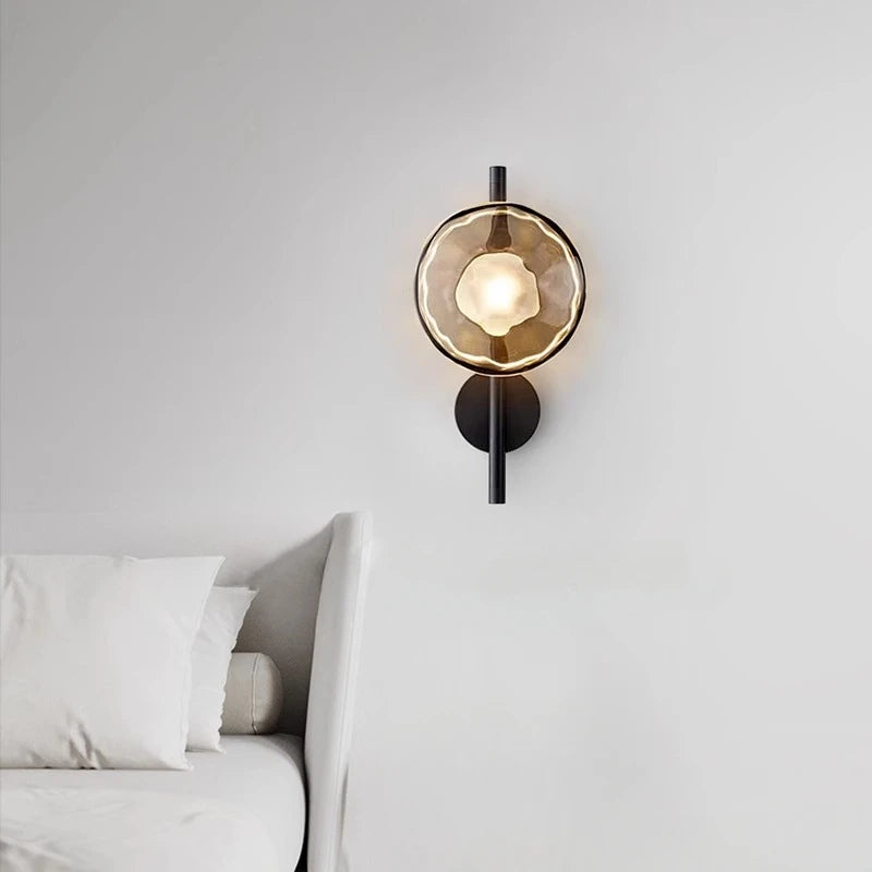 Nordic Gray White Clear Glass  Light Gold Black Metal Lamp G9 Bulb for Bedroom Parlor Restaurant Corridor Aisle Wall Decor