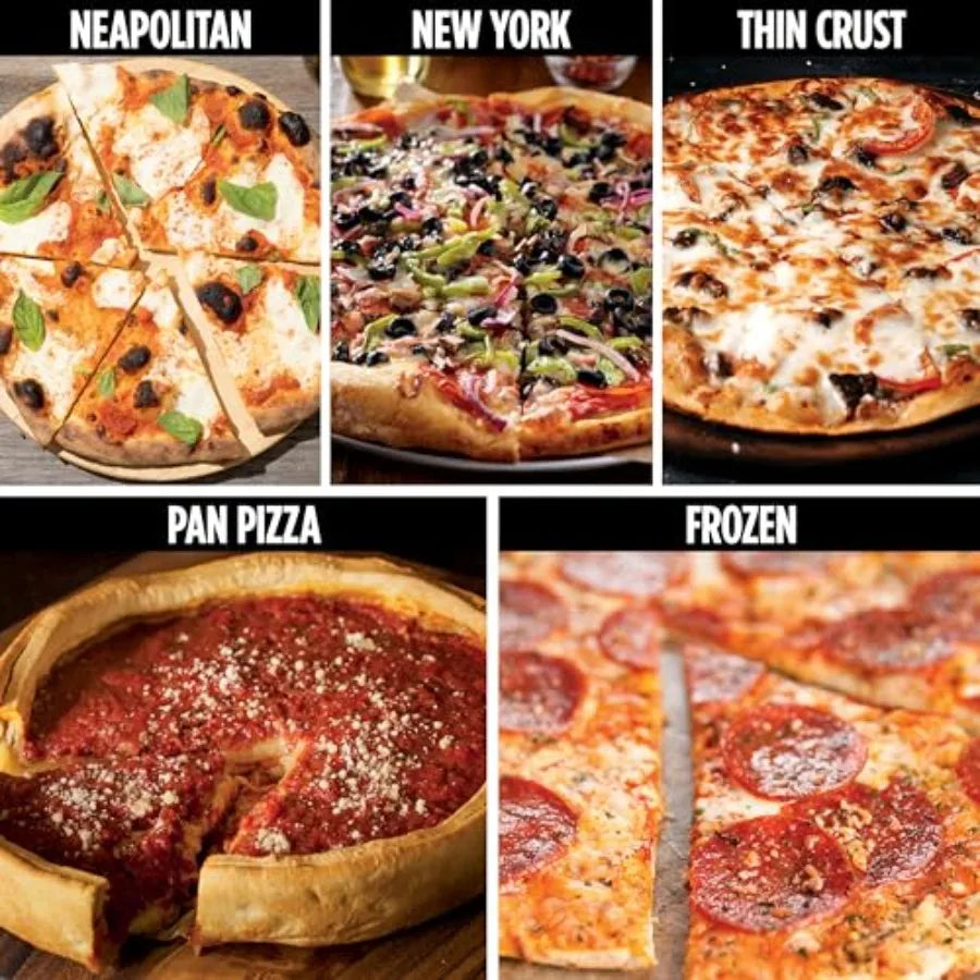 Woodfire Outdoor Pizza Oven 8-in-1 Portable Electric Roaster Oven Heats up to 700F with 5 Artisan Pizza Settings Integrated BBQ