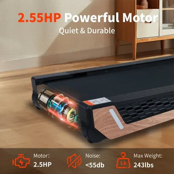 8° Incline Walking Pad Treadmill - Portable Compact Treadmills Under Desk Treadmill, Incline