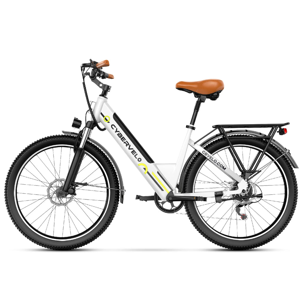 26" Step-Thru Electric bicycle for Adult,1000W Peak Motor, Built-in Removable Lithium Battery E-bike, 7-Speed City Commuter EK2