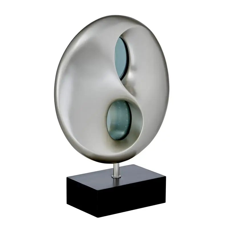 Ultra-Modern LED Table Lamp with Infinity Mirror, Black and Silver Finish, Antique Night Light for Bedroom Use
