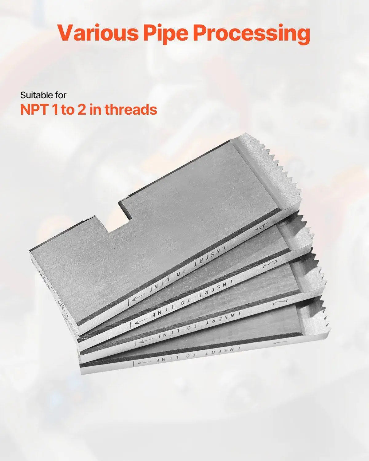 1"-2" NPT HSS Pipe Threading Dies Right Hand Turn 4 Pcs Tool for RIDGID Compatibility Sharp Cutters Minimal Maintenance