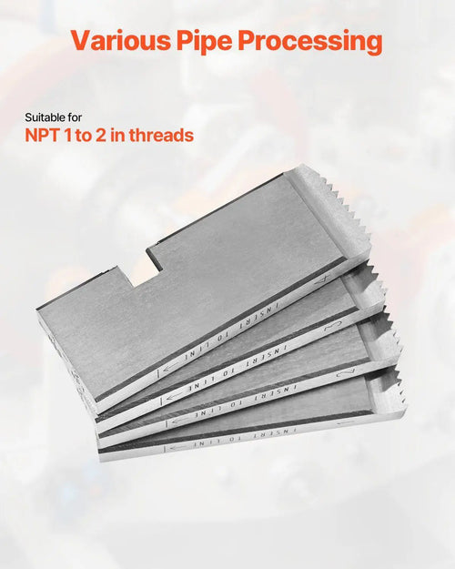 1"-2" NPT HSS Pipe Threading Dies Right Hand Turn 4 Pcs Tool for RIDGID Compatibility Sharp Cutters Minimal Maintenance