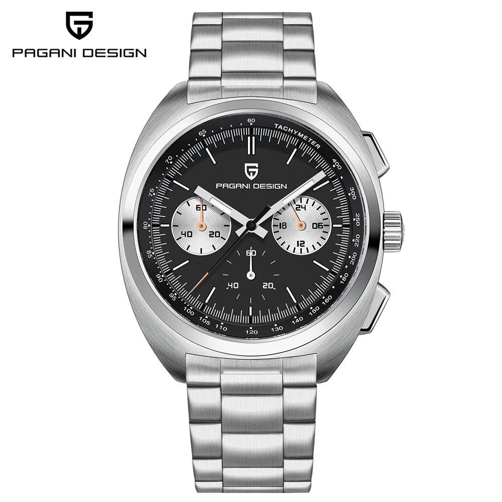 PAGANI DESIGN 2026 New Vibrant Yellow Men Watches Luxury Quartz Wrist Watch For Men Sapphire Speed Chronograph Retro Dial Clock