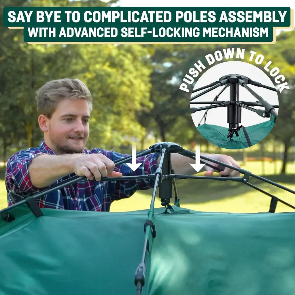 Second Tent - 3 Sec Instant Pop Up Easy and Quick Setup Camping  1 Person Setup Waterproof Double Layer