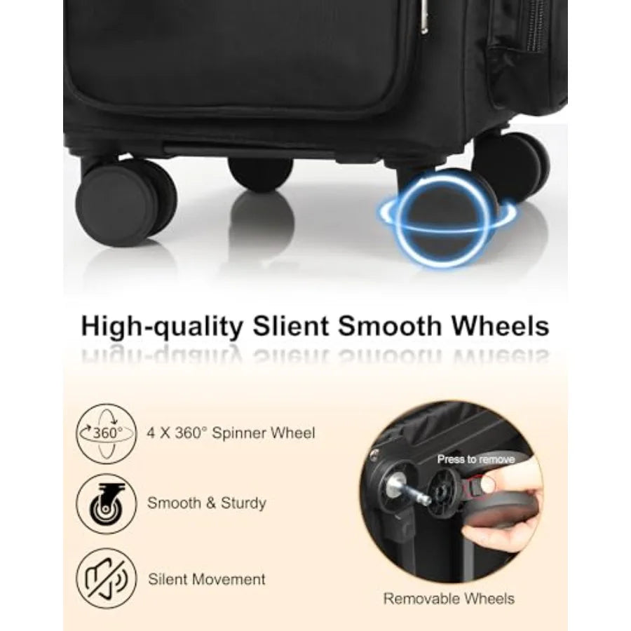 Relavel Rolling Makeup Case 4 in 1 Hairstylist Traveling Bag Cosmetology Case on Wheels Large Hair Tools Cosmetics Train Case M