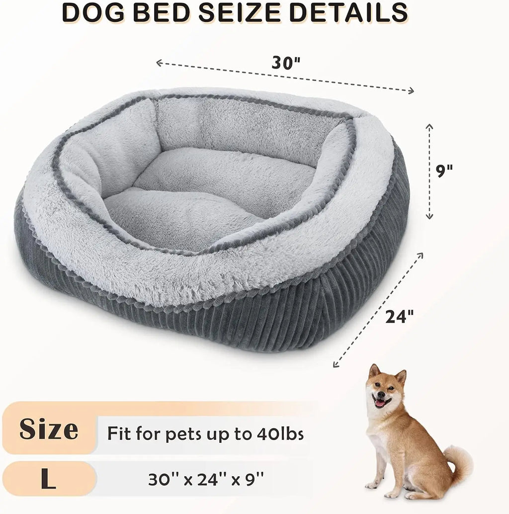 Washable Orthopedic Pet Bed for Dogs & Cats, Soft Calming Sleeping Mat with Anti-Slip Bottom