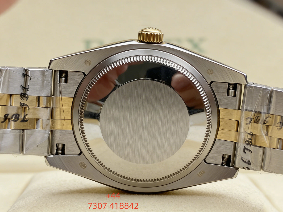 Customized luxury women's watch, featuring a 36mm dial, scratch-resistant sapphire crystal, stainless steel strap, and fully au