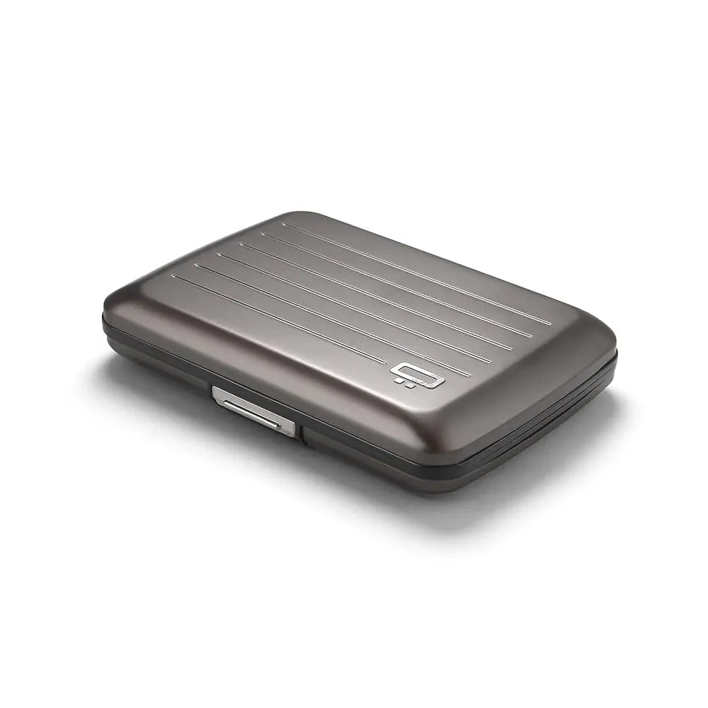 Aluminum card holder with metal lock, RFID protection against fraud and demagnetization, compact wallet, Smart Case