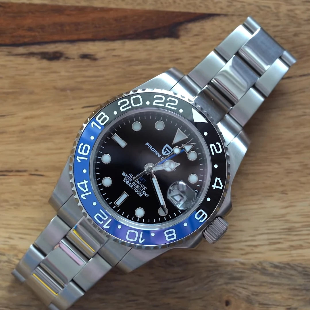 New 2026 PAGANI DESIGN GMT Automatic Wristwatch Stainless Steel 100M Waterproof Men Watch Top Brand 40mm Mechanical Watch Men