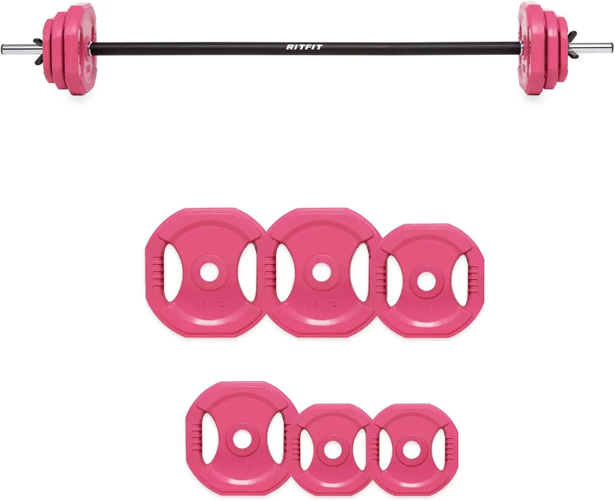 Home & Gym Adjustable Barbell Weight Set, Steel Material, Silver Color, Ideal for Weightlifting and Strength Training