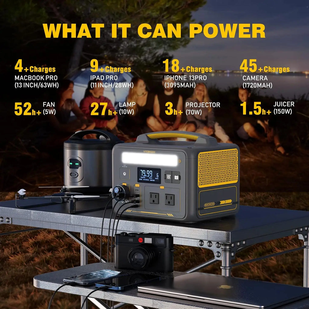 Portable Power Station Solar Generator Battery Power Station Jump Start Car Ac Outlet Pd Usb C Dc Camping Rv Travel