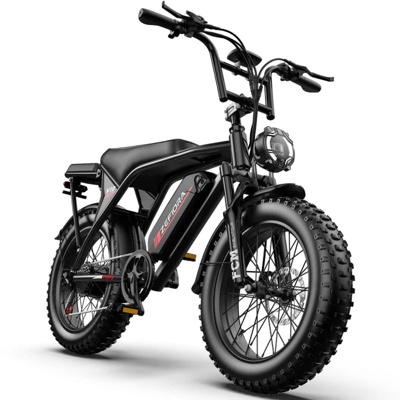 Zefiora V10 20 Inch Fat Tire Ebike,48v Aluminum Alloy 2000w Electric Bicycle,for Mountainous Snowy Areas Cycling Electric Bike