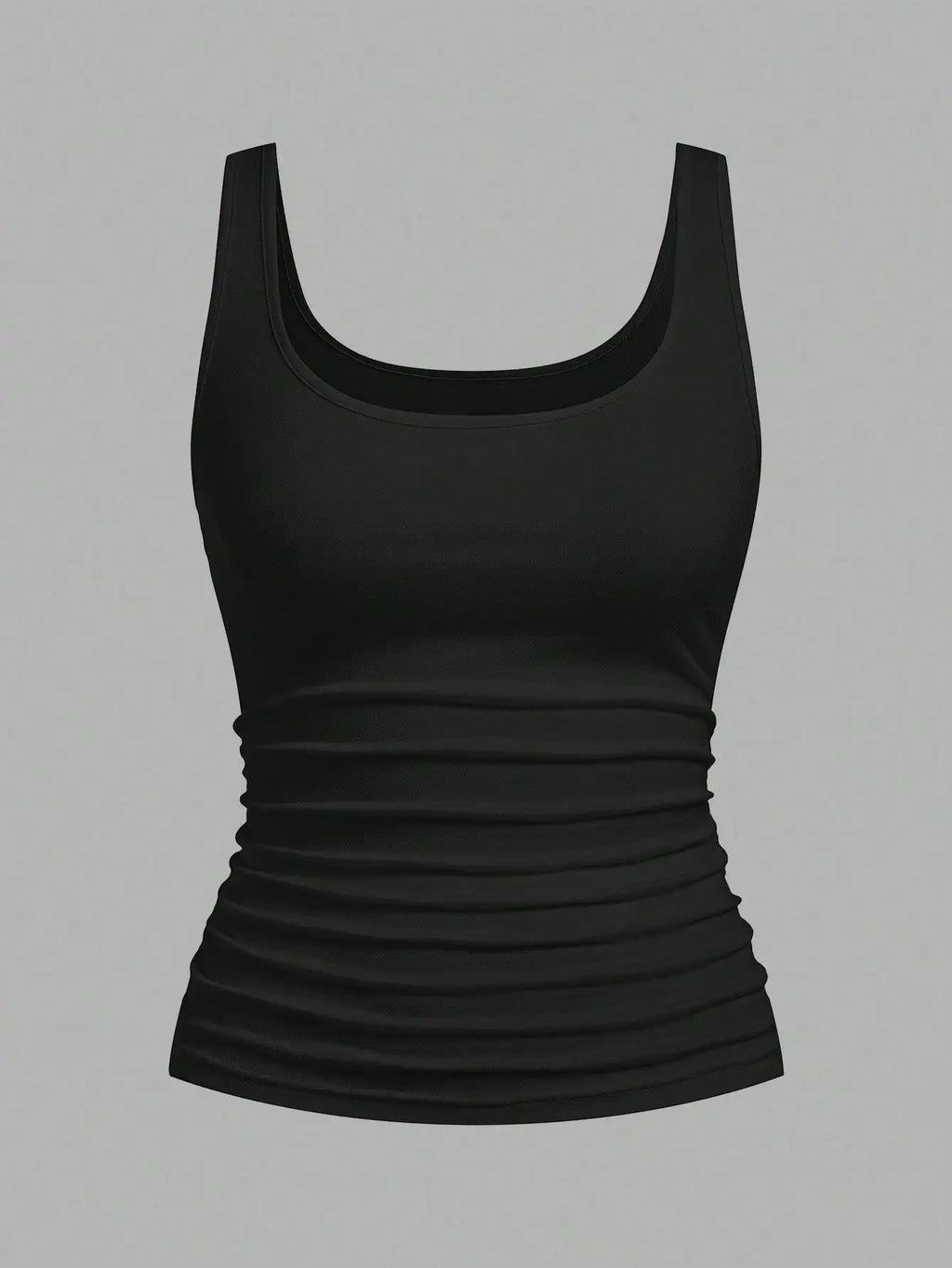 3-Pack Women's Ruched Waist Bodycon Tank Tops, Casual Scoop Neck Camis for Daily Wear