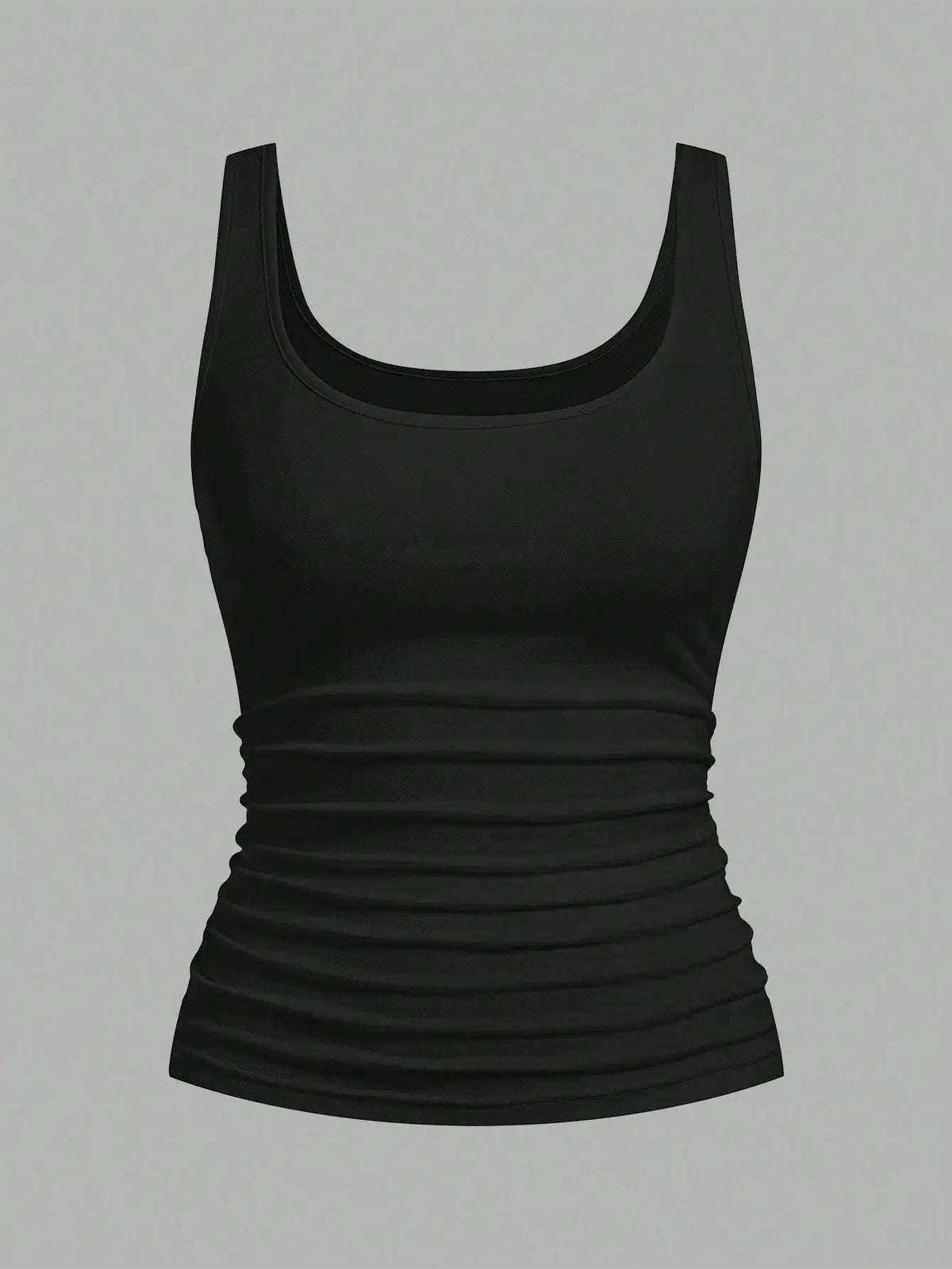 3-Pack Women's Ruched Waist Bodycon Tank Tops, Casual Scoop Neck Camis for Daily Wear