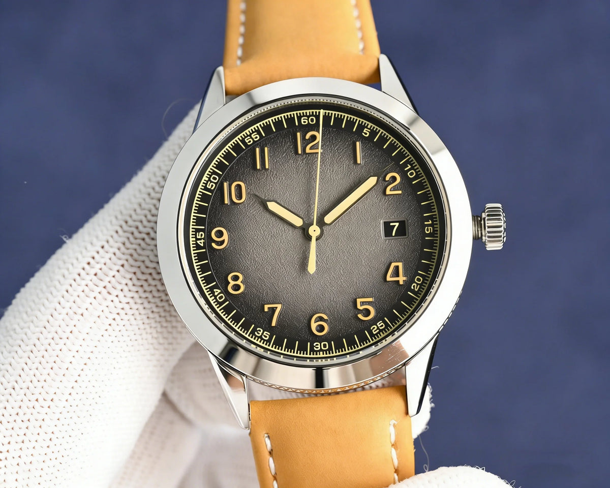 Customized luxury women's watch, 35-40mm diameter, imported calfskin strap, 9015 automatic winding movement