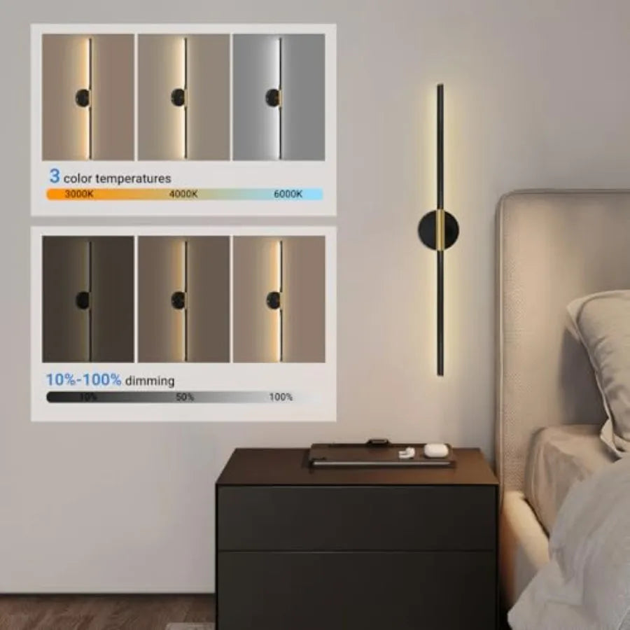 Battery Operated Wall Sconces Set of Two 360°Rotate Wireless Rechargeable Wall Sconces with Remote Control Dimmable Timing Deco