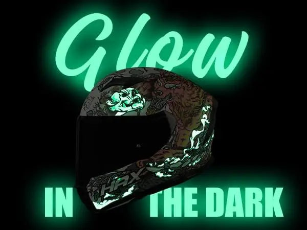 Force Glow-in-The-Dark Aerodynamic Full Face Helmet for Street E-Bikes DOT ECE Certified-Enhanced Dual Visor Adult Size Pinlock