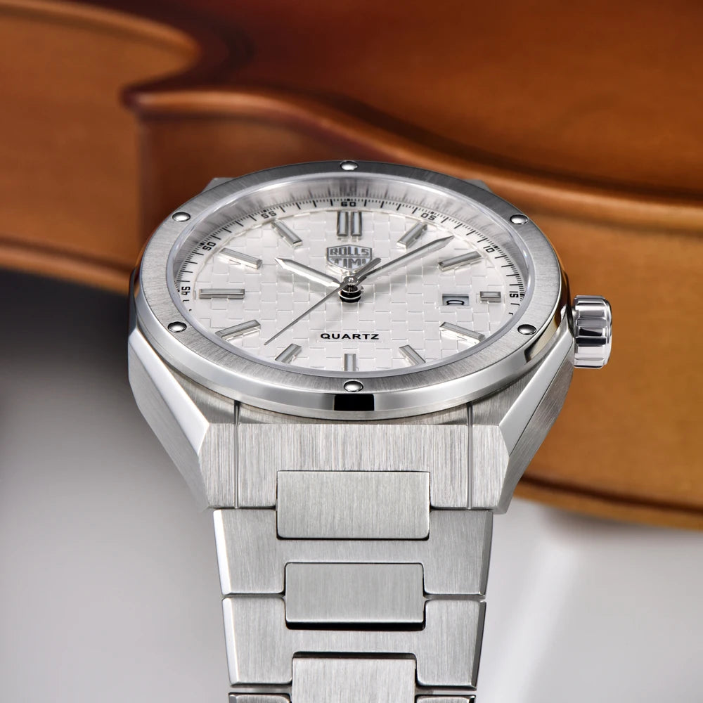 2026 New RollsTimi Men's Quartz Watches Luxury Watch Men Waterproof Stainless Steel Luminous AR Sapphire Mirror Man Gift Clock