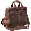 Full-Grain Leather Briefcase for Men - Laptop Bag with Leather Computer Compartment in Brown Durable and Stylish Design for Pro