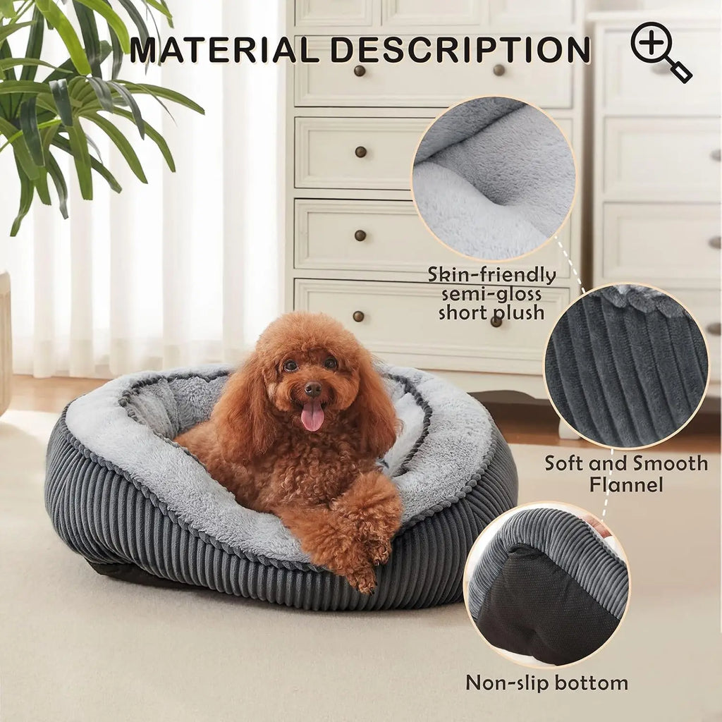 Washable Orthopedic Pet Bed for Dogs & Cats, Soft Calming Sleeping Mat with Anti-Slip Bottom
