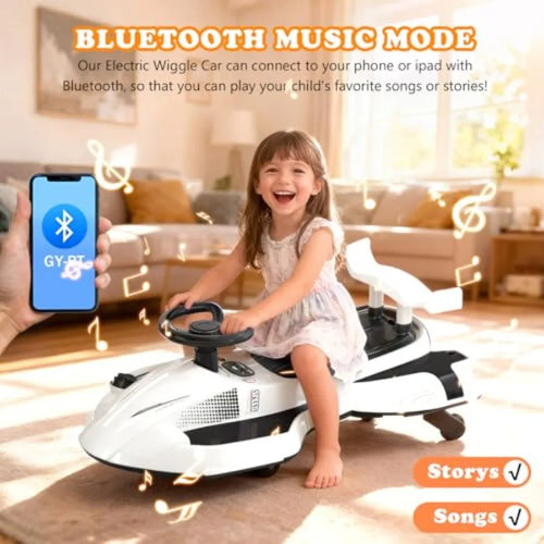 12V Electric Wiggle Car Ride On Toy Swing Car with Pedal for from Ages 3 and Up Birthday Gifts for Boys and Girls Anti-Rollover