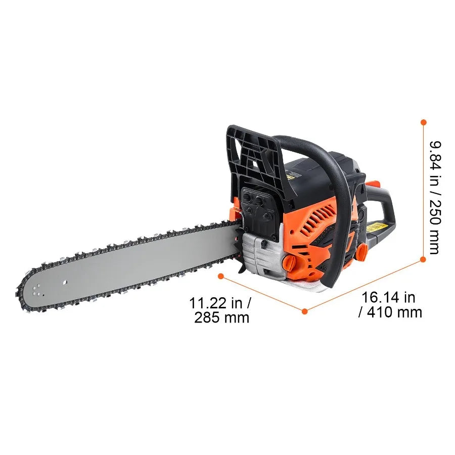 Gas Chainsaw 58CC 20 3.22HP Gasoline Powered Handheld Cordless Petrol Chainsaw for Tree Wood Branch Cutting Tree Trimming Land