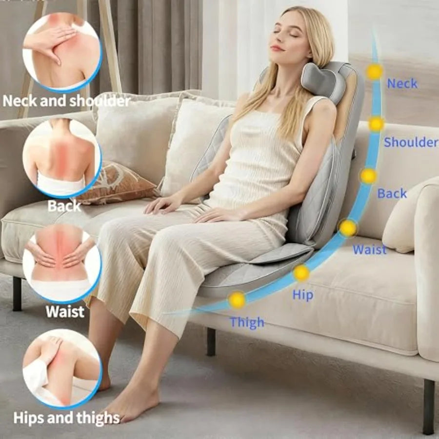 Shiatsu Neck and Back Massager with Heat 4D Kneading for Pain Relief Deep Tissue Back Massager for Chair Massage Chair Pad for