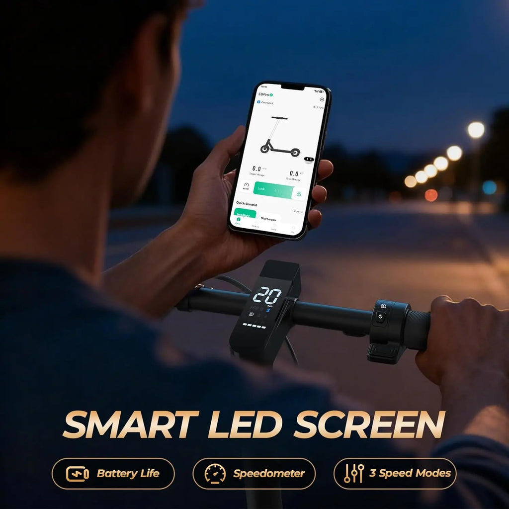 500W Electric Scooter 8.5 Inch 20 Mile Max Range Foldable E-scooter with Double Suspension APP Control Adult Electric Scooter
