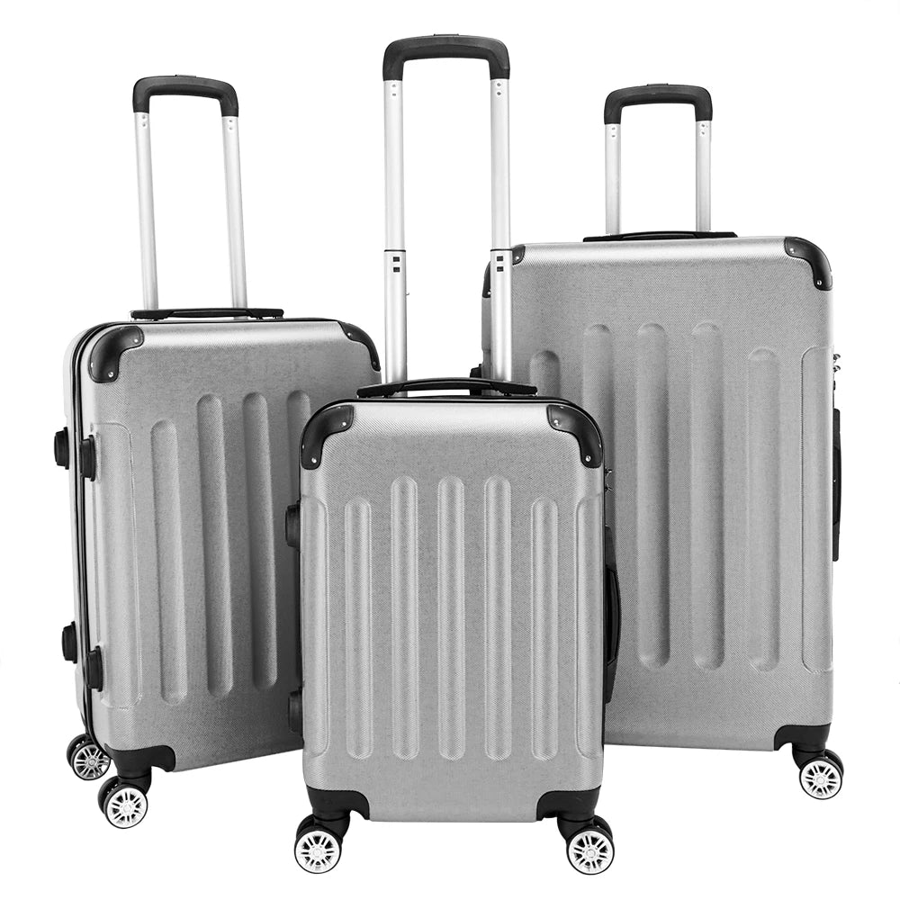 3-in-1 Portable ABS Trolley Case 20" / 24" / 28"  Pull rod suitcase Large capacity suitcase suitcase set carry on luggage Gray