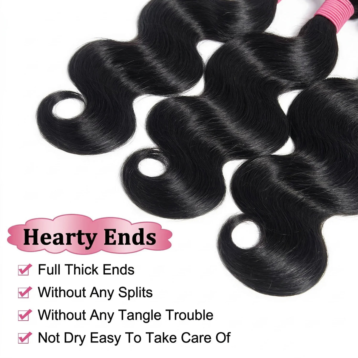 30 36 40 Inch 16A Body Wave Bundles Human Hair Brazilian Black Virgin Weave Hair Unprocessed Raw Hair Bundles Extensions Deals