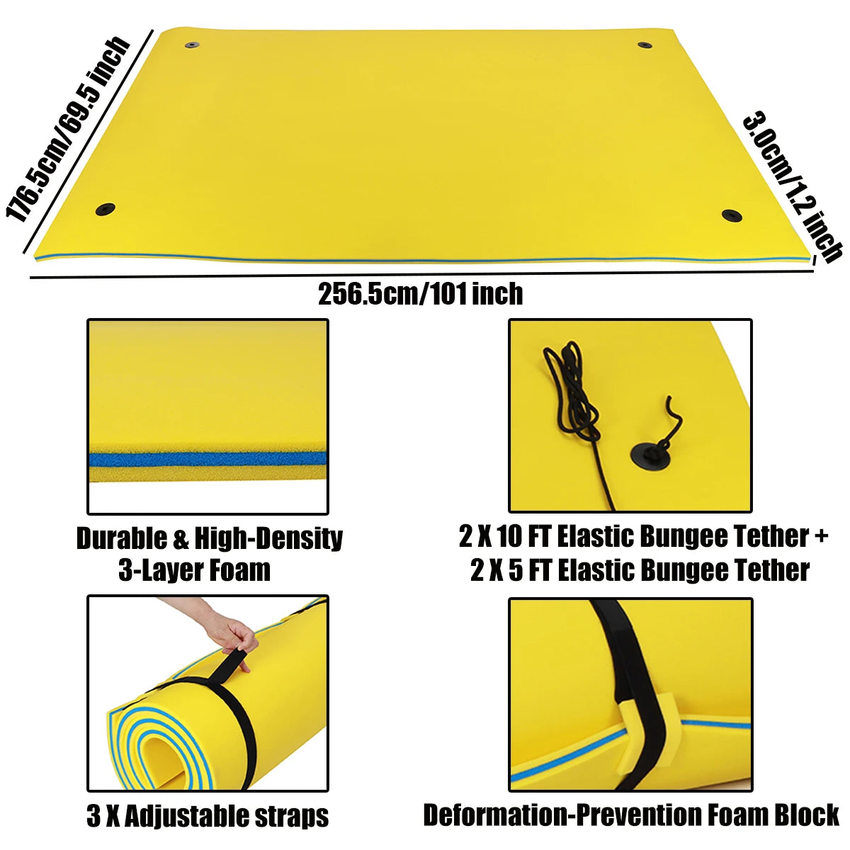 9X6ft Mattress For Swimming Air Water Water Floating Bed Smooth Soft Comfortable Water Float Mat For Sunbathing Water Sports