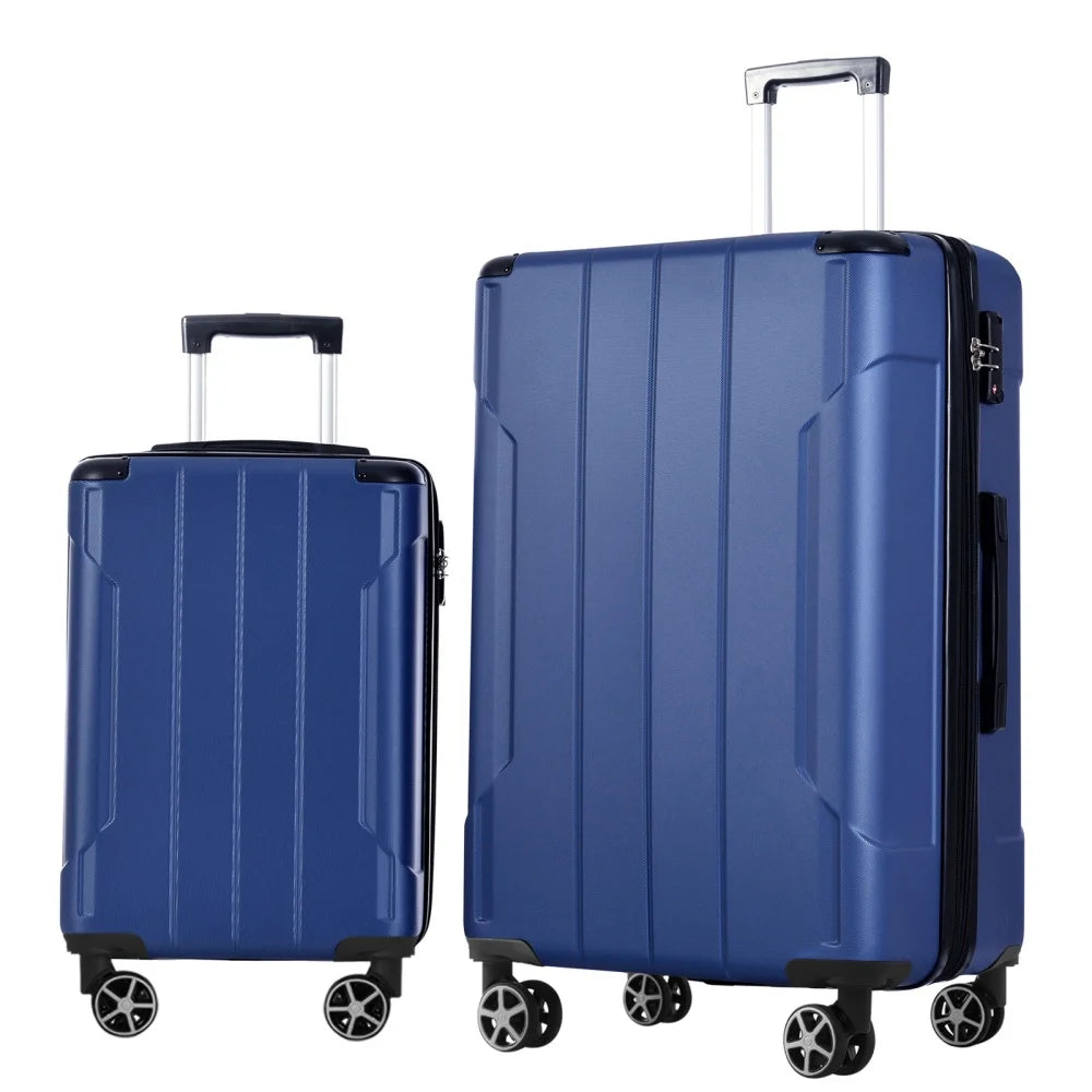 Hardshell ABS 2 Piece Expandable Luggage Set TSA Lock Spinner Wheels Travel Suitcase for Men Women