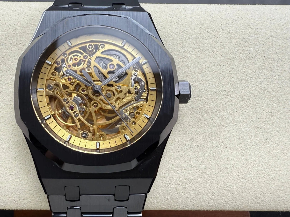New Luxury Super Quality Mechanical Watch 41mm THB Factory 3132 Movement 15407 Gold Skeleton Watch